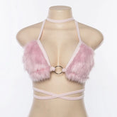 Bubble Bliss Faux Fur Top for Women | Rave Set