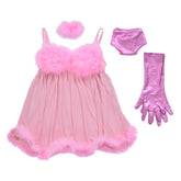 Space Doll Feather Trim Costume | Rave Set