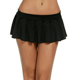 Low Rise Pleated Mini Skirt for Women Black | Rave Set