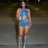 Retro Edge Denim Set | Rave Set