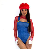 Bold Red Mesh Bodysuit Set | Rave Set