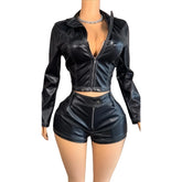 Street Luxe Faux Leather Shorts Set | Rave Set