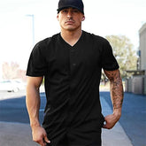 Men’s Oversized Gym T-Shirt Loose Fit Black_Front View