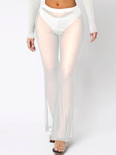 White Glow Women's Mesh Flare Bottoms | Rave Set