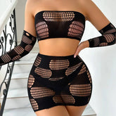 Mesh Grid Two-Piece Women's Outfit | Rave Set