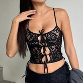 Afterdark Lace Bow-Tie Tank | Rave Set