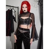 Night Enchantress Women's Mesh Shrug Top | Rave Set