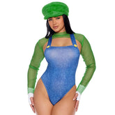 Vibrant Green Mesh Bodysuit Set | Rave Set