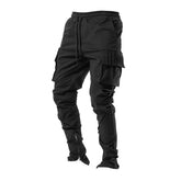Zipper Pocket Cargo Pants for Men Black | Rave Set