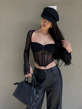 Noir Illusion Mesh Top | Rave Set