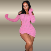Blush Intent Women’s Knit Off Shoulder Dress | Rave Set