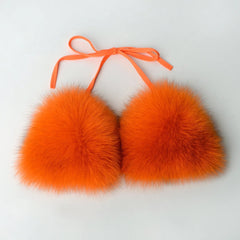 Sunburst Glow Women’s Faux Fur Bikini Set | Rave Set