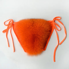 Sunburst Glow Women’s Faux Fur Bikini Set | Rave Set