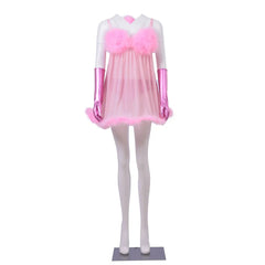 Space Doll Feather Trim Costume | Rave Set