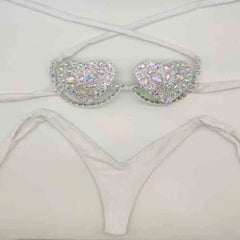 White Diamond Women's Dazzling Bikini Set | Rave Set