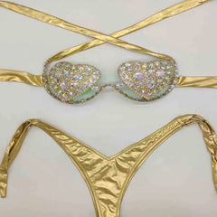 Golden Diamond Women's Dazzling Bikini Set | Rave Set