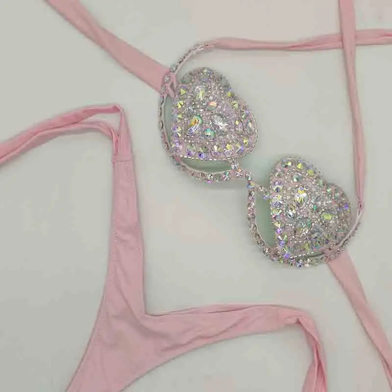 Pink Diamond Women's Dazzling Bikini Set | Rave Set