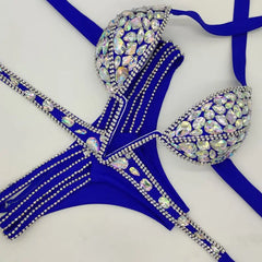 Sparkly Blue Rhinestone Women's Bikini Set | Rave Set