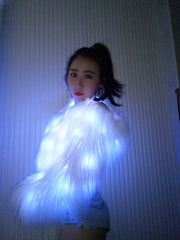 Lunar Glow LED Fur Coat | Rave Set