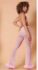 Bubble Pop Mesh Fur Bell Bottoms | Rave Set