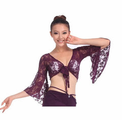 Purple Glow Sheer Bell Sleeve Top for Women | RaveSet