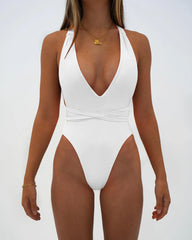 White Glow Women’s V-Cut One-Piece | Rave Set