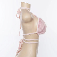 Bubble Bliss Faux Fur Top for Women | Rave Set