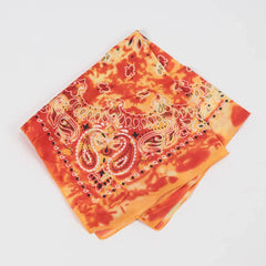 Paisley Print Unisex Orange Tie-Dye Bandana | Rave Set