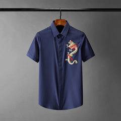 Golden Dragon Embroidered Shirt | Rave Set