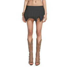 Low Waist Pleated Mini Skirt for Women Gray | Rave Set