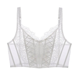 Embroidered Lace Corset for Women White_Front View