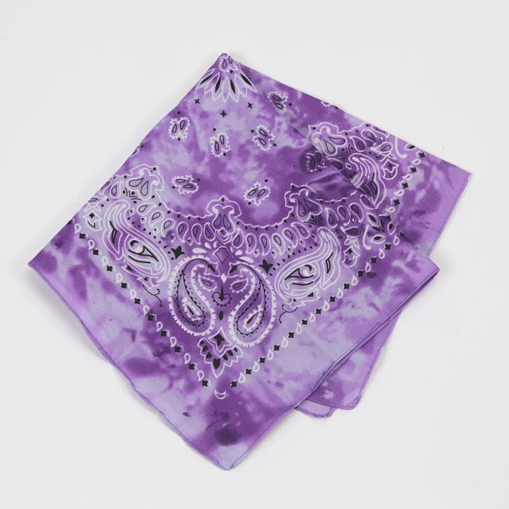 Paisley Print Unisex Purple Tie-Dye Bandana | Rave Set