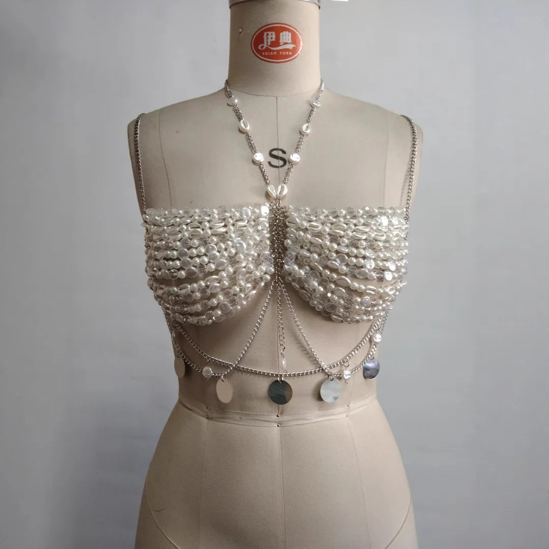 Opal Siren Pearl Chain Top | Rave Set