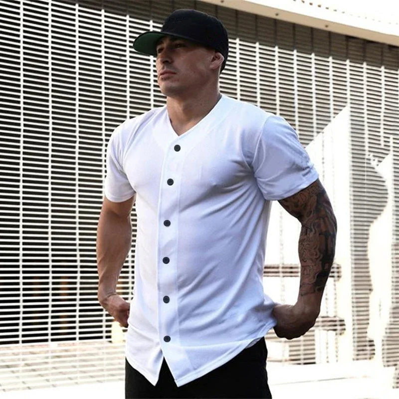 Men’s Oversized Gym T-Shirt Loose Fit White_Front View