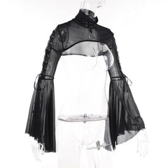 Night Enchantress Women's Mesh Shrug Top | Rave Set