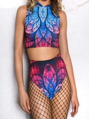 Neon Petal PsyWave Hoodie Set | Rave Set