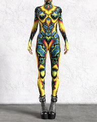 Solar Fractal Metallic Jumpsuit | Rave Set