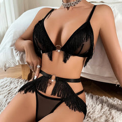 Velvet Rhythm Women’s 3pc Black Set | Rave Set
