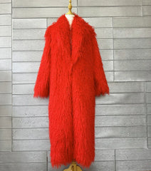 Soft Caress Women’s Red Faux Fur Coat | Rave Set