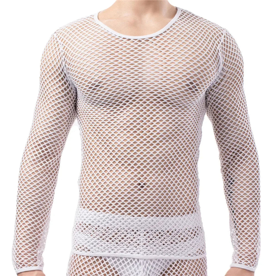Long Sleeve Mesh Top for Men | Rave Set