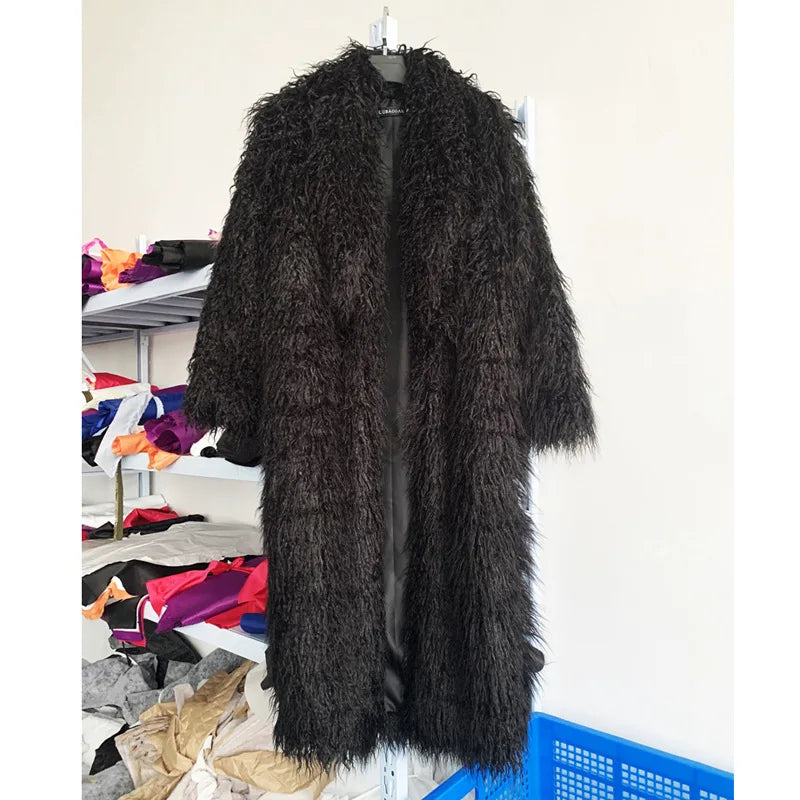 Soft Caress Women’s Black Faux Fur Coat | Rave Set