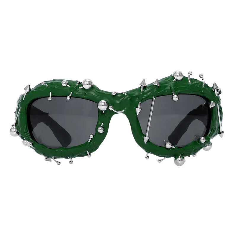 Toxic Vibe Green Spike Shades | Rave Set