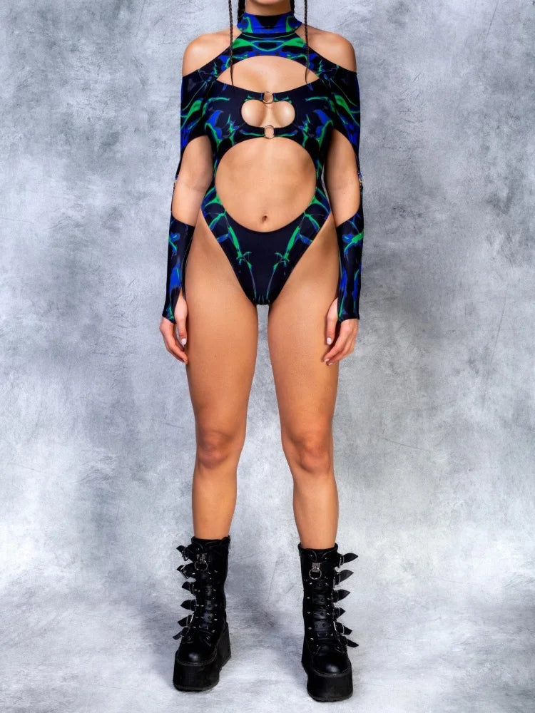 Sleek Cosplay Bodysuit for Women Midnight Blue | Rave Set