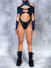Sleek Cosplay Bodysuit for Women Midnight Blue | Rave Set