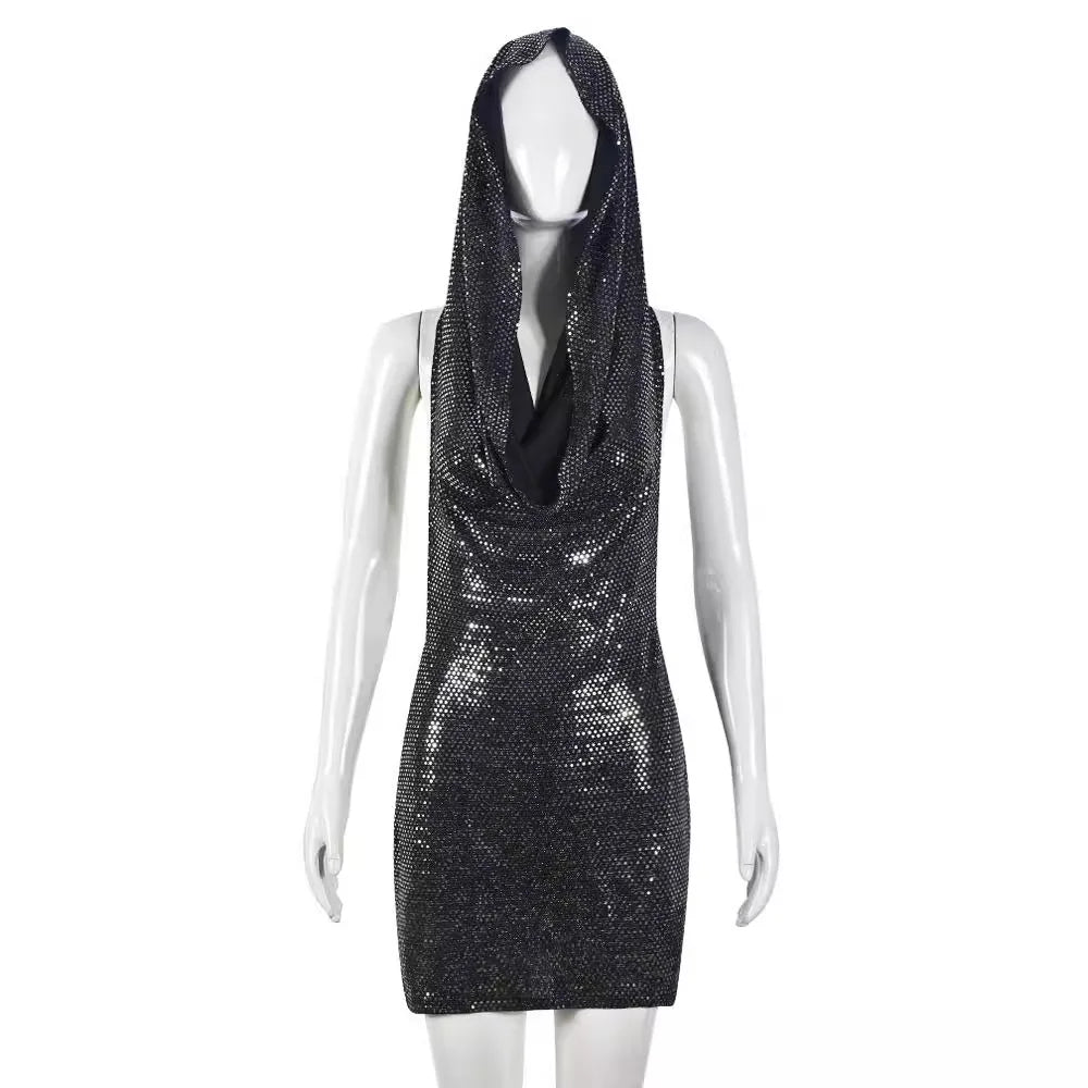 Starlight Hooded Sequin Mini Dress | Rave Set
