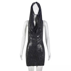 Starlight Hooded Sequin Mini Dress | Rave Set