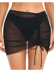 Luna Sheer Ruched Mesh Skirt | Rave Set
