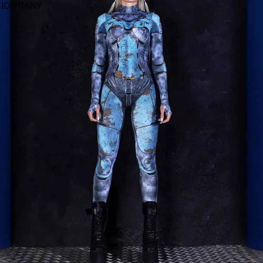 Mecha Core Armor Full-Body Jumpsuit | Rave Set