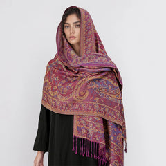 Crimson Orchid Paisley Unisex Pashmina Scarf | Rave Set