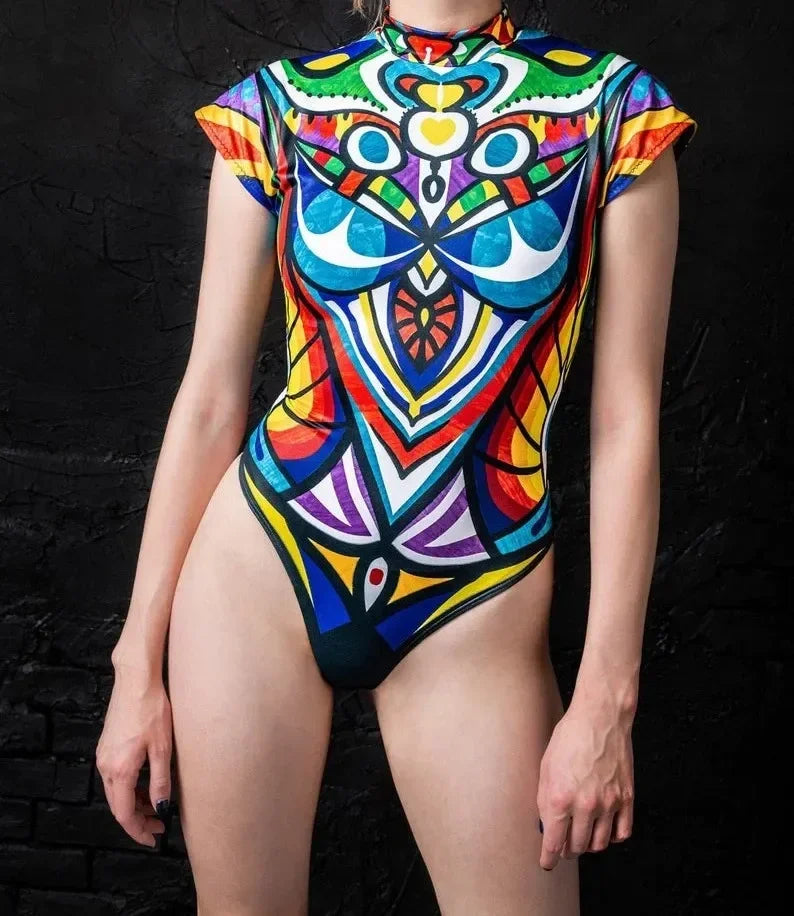 Geo Mosaic Print Women’s Suit | Rave Set